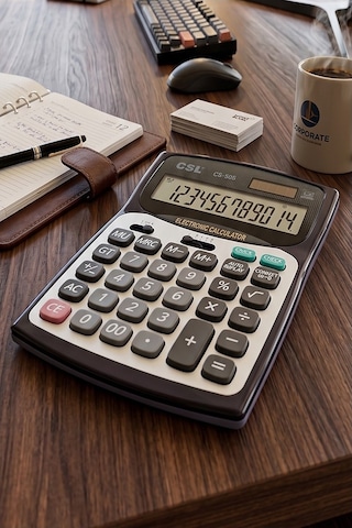 Hesap Makinesi Siyah 13.5x18.5 Cm 1 Adet Csl Cs-505 12 Haneli Orta Boy Hafızalı Ofis Büro Masaüstü Hesap Makinası