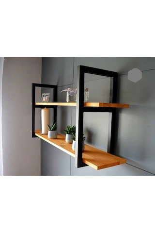 Halevia Metal Ahşap Burcu Raf.