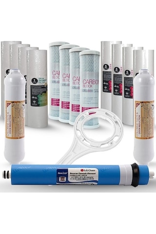 Suzuki Technology Açık Kasa Su Arıtma Cihazları için 2 Yıllık Filtre Seti Lg Membranlı Aqualine