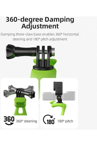 Novahub Telesın Tlq-001 Esnek Kamera Sabitleyici, 360 Dönme, Uyumlu Gopro, Insta360, Pocket Kamera İçin, Siyah/turuncu