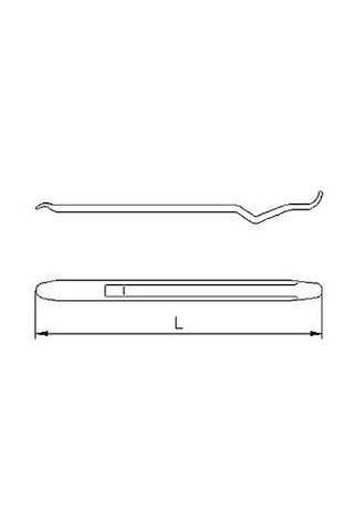 İzeltaş 6360 Oluklu Levye Kıvrık Uçlu 600 MM