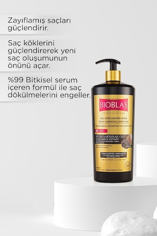 3 Adet Bioblas Şampuan 1000 Ml Saç Dökülmesine Karşı Siyah Sarımsak