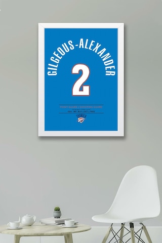 Shai Gilgeous Alexander Forma Çerçeveli Tablo - Nba Oklahoma City Thunder Jersey
