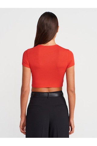 Dilvin 31104 Modal Crop Top-kırmızı Kırmızı