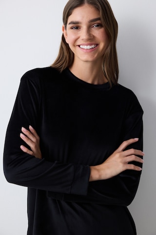 Penti Black Fuzzy Solid Siyah Sweatshirt Siyah Siyah