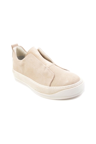 Bambi Bej Hakiki Deri Erkek Sneaker E01549000402