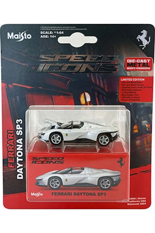 Speed Icons 1:64 Ferrari Daytona Sp3 Beyaz Renksiz