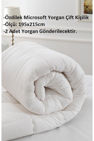 Özdilek 2 Adet Çift Kişilik Silikon Beyaz Yorgan 195x215 Beyaz