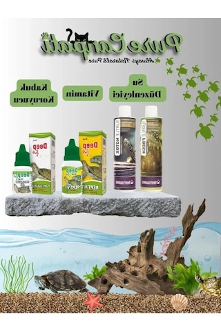 Kaplumbağa Bakım Seti - Vitamin, Kabuk Koruyucu Ve Su Düzenleyici