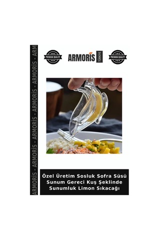 Özel Üretim Sosluk Sofra Süsü Sunum Gereci Kuş Şeklinde Sunumluk Limon Sıkacağı Çok Renkli