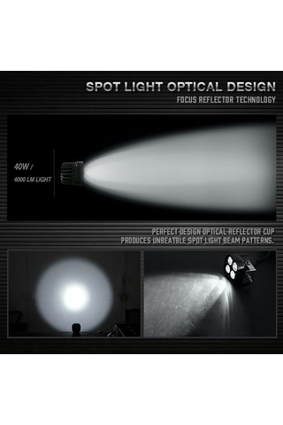 Neevoyu 40w 12-24v Ip67 Su Geçirmez Led Farı, 4000lm Beyaz Işık, 3 İnç Kare Off-road Truck Araç Spot Lambası Tek Adet