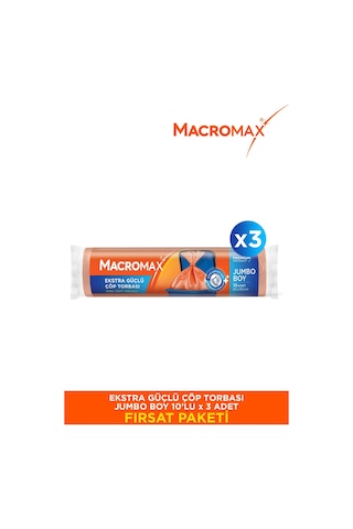 Ekstra Güçlü Çöp Torbası Jumbo Boy - 10'lu X 3 Adet