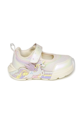 Pepino 2203 Cırt Cırtlı Kız Çocuk Ayakkabısı - 3 Boyutlu Unicorn Figürlü, Gökkuşağı Detaylı Ve Işıltılı Günlük Sneaker 26y Krem