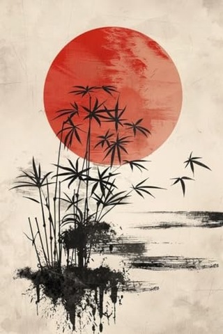 Minimalist Japon Tarzı Bambu Siluet Duvar Sanatı, Kanvas Üzerine Baskı, Modern Zen Dekoratif Tablo, İç Mekan Dekor