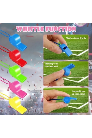 Willowhaven Koçlar İçin 50 Adet Karışık Renkli Yüksek Sesli Spor Düdük Seti