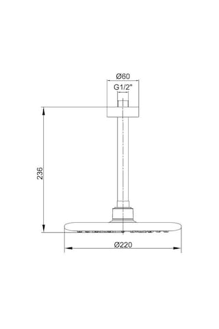 Ar Acuba Tepe Duş Başlığı Tavandan Borulu Ø 220 Mm 102145063 Krom