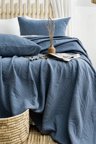 Şaheser Home Collection Yatak Örtüsü Çift Kişilik Silvia İndigo Renkli