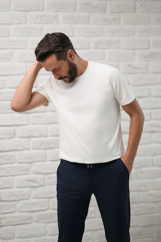 Paul Martin Slimfit Fit Bisiklet Yaka Rayon Kumaş Full Likralı T-shirt Beyaz