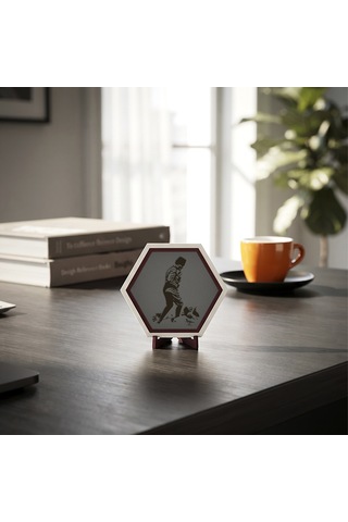 Minimalist Atatürk Silüeti Dekoratif Obje, Sevdiklerinize Özel Şık Hediye Alternatifi 10x10 Cm, Kül Gri