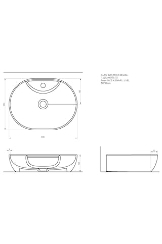 Seramiksan A002060h Alto Lavabo Mat Siyah 50 CM