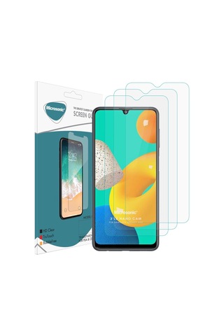 Galaxy M32 4g Screen Protector Glass Cam Ekran Koruyucu 3&apos Lü Paket Galaxy M32 4g İle Uyumlu Ekran Koruyucu - Şeffaf