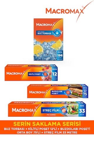 Serin Saklama Serisi Kilitli Poşet Streç Film Buz Torbası Seti