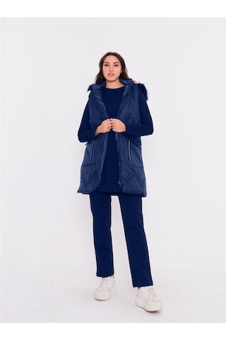 Bwest Sarah Kapşonlu Şişme Yelekli Spor Üçlü Takım - 70030 - İndigo-15 İndigo
