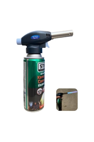 1300 Derece Pürmüz Kafa Çakmak New 915 + 3 Adet Steel Kartuş Siyah