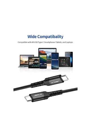 Jsaux Premium Serisi Type-c To Type-c 60w 480 Mbps Cc0018 1 Metre Hızlı Şarj
