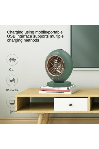 Usb Taşınabilir Uzaktan Kumanda Klima, Mini Masaüstü Soğutma Fanı Sprey Nemlendirme Soğutma Küçük Klima Hayranları Yh00e4 Yeşil