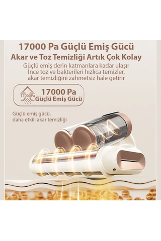 Türbin Başlıklı Uv Filtreli Şarjlı Detaylı Temizlik Süpürgesi Döner Başlıklı Ultra Güçlü Çekiş