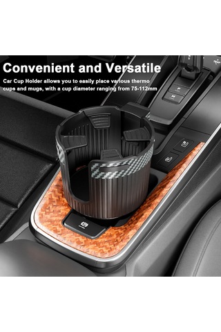 Honmex Kamyon Ve Araçlar İçin Siyah Büyük Kap Saklayıcı, 75-112mm Çaplı Termos/kahve Bardakları, Kayma Engellendirme, Abs Malzeme, Evrensel Uyumlu Siyah