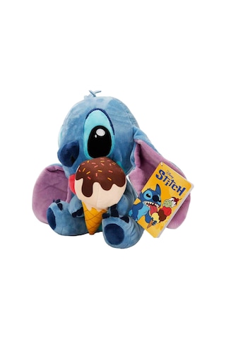 Dondurma Yiyen Stitch Peluş 25 Cm - Sevimli Lilo Ve Stitch Oyuncak Mavi