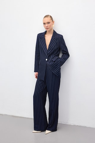 Sateen Rina Çizgili Pantolon - Lacivert-136971 Lacivert