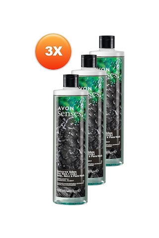 Avon Senses Natures Edge Erkekler İçin Saç Vücut Ve Yüz Yıkama 3 x 500 ML