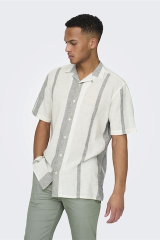 Only & Sons Erkek Onscaıden Kısa Kollu Keten Gömlek 22026109 Oliv Olive