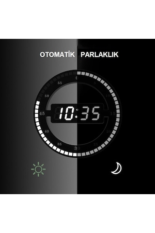 Triline 3D Led Dijital Elektronik Modern Duvar Ve Masa Saati Tari Siyah