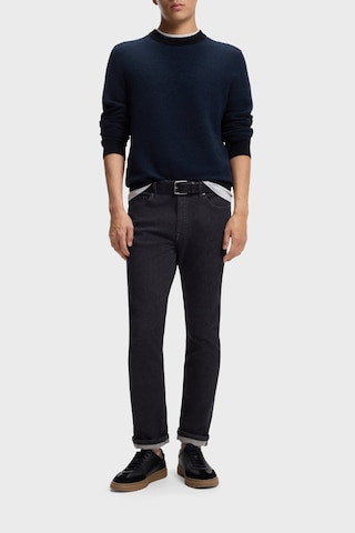 Boss Pamuklu Slim Fit Düz Paça Jeans Erkek Kot Pantolon 50553407 401 Lacivert