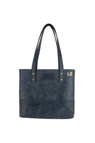 Twingold İsme Özel Tote Bag El Omuz Çantası - %100 Rainbow Deri - Ac03003 - Lacivert Lacivert