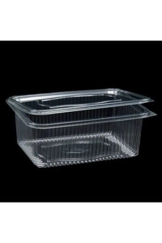 Plastik Saklama Kabı 2000 Gr 100'lü Kapaklı Sızdırmaz Kap Şeffaf Kullan At Kase
