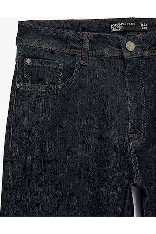 Koton Normal Bel Pamuklu Straight Fit Jean Pantolon - Mark Jean Raw 7wam40078nd 63x