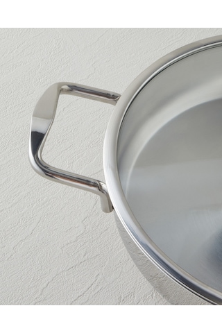 English Home Glow Çelik Sığ Tencere 26x6 Cm Silver Silver