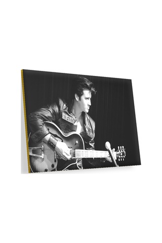 Cakasepetim Elvis Presley Elektrogitar Ve Mikrofon Sb Ahşap Mdf Tablo