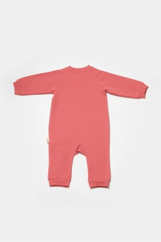 BabyCosy Bebek Fermuarlı Tulum, %100 Organik Pamuk, Bebek Ve Yenidoğan Serisi,kışlık Koleksiyon - Csy8030 Rose