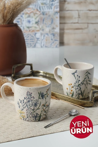 Keramika Deep Bloom Bulut Kupa 8 Cm 2 Adet 22942-43