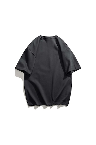Flood Of Style Unisex Antrasit Good Love Oversize Bisiklet Yakak Tshirt Gri