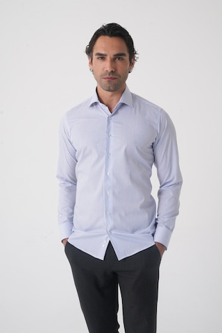 Bisse Erkek Regular Fit Uzun Kol İtalyan Yaka Pamuk Mavi Gömlek Gmczg250126 D35 Mavi