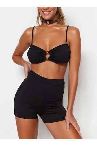 Deep Beach Dokulu Yüksek Bel Bikini Altı Db200792kt 001