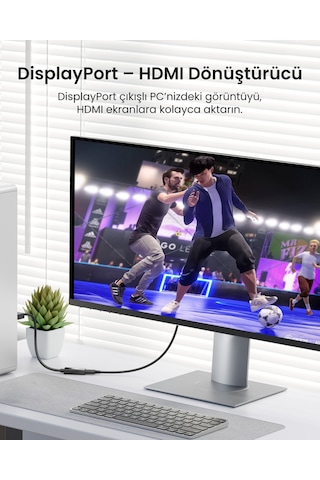 Ugreen Display Port To Hdmı 4k Dönüştürücü Adaptör, 40363