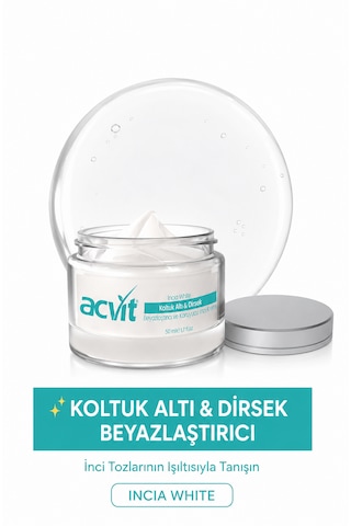 Acvit Koltuk Altı Ve Dirsek Beyazlatıcı ve Koruyucu İnci Krem 50 ML Acvit Koltuk Altı Ve Dirsek Beyazlatıcı ve Koruyucu İnci Krem 50 ML